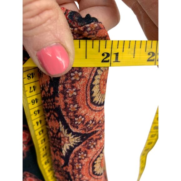 Lucky Brand Multicolor V-Neck Peasant Blouse Boho Sleeve Size M - Picture 6 of 7